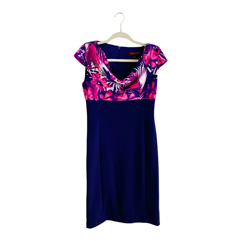 🍀 Hal Rubenstein NWOT Sz Small Pink Purple Floral Sheath Dress